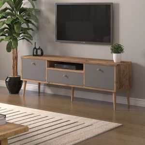 Mbes Mobilya Beyza Ahşap Ayaklı 140 cm Atlantik  -Atrasit Tv Sehbası