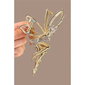 Petek Aksesuar Peri Kızı Sallantılı Metal Mandal Toka Kristal Taşlı Kadın İçin 11.4 cm