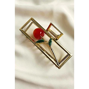 Petek Aksesuar Kiraz Dikdörtgen Metal Mandal Toka