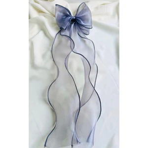 Petek Aksesuar Kadın Uzun Tül Fiyonk Toka Gri