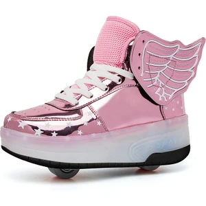 Şarj Edilebilir Çocuk Işıklı Kanatları Heelys Ayakkabı Erkek ve Kız Çocukları Için Iki Tekerlekli Tekerlekli Ayakkabılar, Patenler ve Tekerlekli Patenler (Yurt Dışından)
