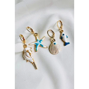 Petek Aksesuar Sea Shell 4 Adet Küpe Set