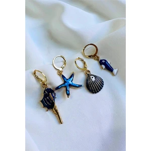 Petek Aksesuar Sea Shell 4 Adet Küpe Set