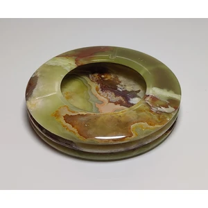 Marble Center Mermer Küllük Yuvarlak - Kül Tablası Siyah - Beyaz - Onyx