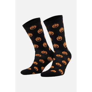 Pamuklu Halloween Temalı Siyah Soket Çorap - A-49007-SI