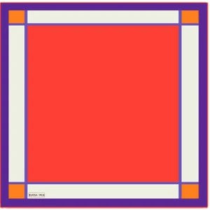 Bursa İpek Kırmızı Geniş Bordürlü Düz Ipek Mendil