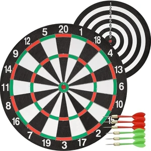 Dünyadan Hediyeler Çift Taraflı Dart Tahtası ve 6 Adet Metal Uçlu Ok 35CM Bullseye