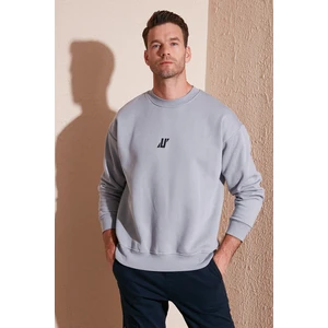 Regular Fit Bisiklet Yaka Pamuklu Içi Tüylü Yumuşak Şardonlu  Erkek Sweat 5905405