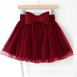 NSM Life Kız Çocuk Bordo Fiyonk Detaylı Astarlı Etek