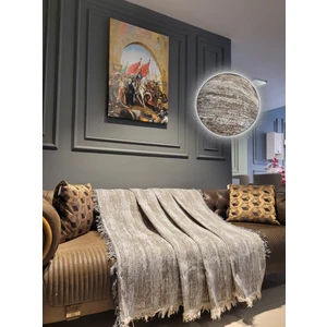 Obam Koltuk Çekyat Örtüsü Sütlü Kahve Eskitme Desen 170X220CM