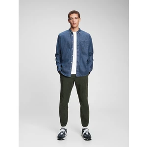 Erkek Mavi Denim Pocket Gömlek