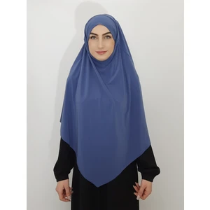 R&S Modibone Hazır Sufle Baglamalı Pratık  Peceli Büyük  Esarp Khimar Indigo Renk