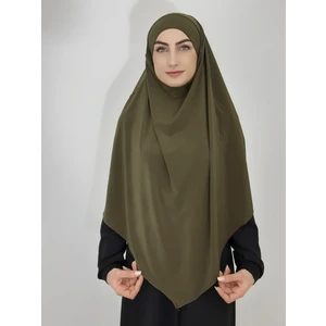 R&S Modibone Hazır Sufle Baglamalı Pratık  Peceli Büyük  Esarp Khimar Haki Renk