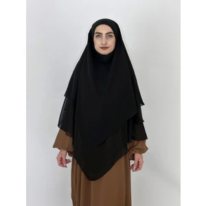 R&S Modibone 3katlı Multı Sifon Sufle Khimar  Peceli Hazır Büyük Esarp Siyah
