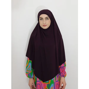 R&S Modibone Hazır Sufle Baglamalı Pratık  Peceli Büyük  Esarp Khimar  Mürdüm Renk