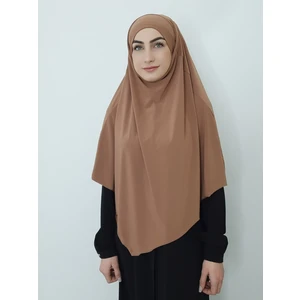 R&S Modibone Hazır Sufle Baglamalı Pratık  Peceli Büyük  Esarp Khimar Camel Renk