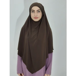 R&S Modibone Hazır Sufle Baglamalı Pratık  Peceli Büyük  Esarp Khimar Kahve Renk