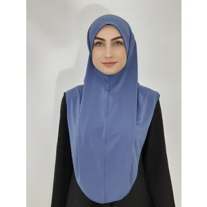 R&S Modibone Namaz Örtüsü Hazır Büyük Esarp Malezya Modeli Khimar Tek Parca Hac ve Umre Icin Indigo Renk
