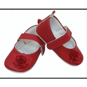 Hira Kids Collection Kız Bebek Güllü Kırmızı Rugan Patik Ayakkabı