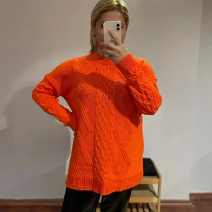 Gokili Butik Baklava Desen Turuncu standart kazak kadın