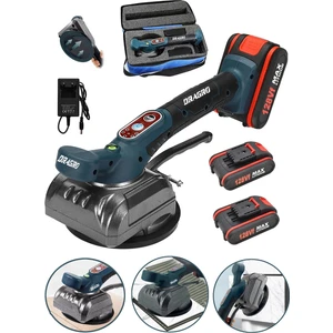 Alman Pro 128 Vf Metal Şanzıman Lithium Çift Akülü Fayans Cam Karo Döşeme Vantuz Makinesi Çantalı