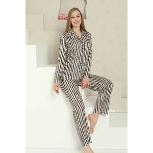 Uzun Kollu Önden Düğmeli Pijama Takımı