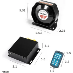 Mikrofonlu Kumandalı Metal Ince Siren 200W