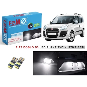 Fiat Doblo D3 LED Plaka Aydınlatma Ampul Seti Femex Parlak Beyaz