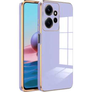 Case World Xiaomi Redmi Note 12 4g Kapak Kamera Korumalı Lazer Kesim Lüx Silikon Kılıf - Lila