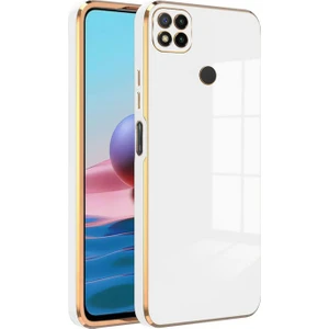 Case World Xiaomi Redmi 9c Kapak Kamera Korumalı Lazer Kesim Lüx Silikon Kılıf -Beyaz