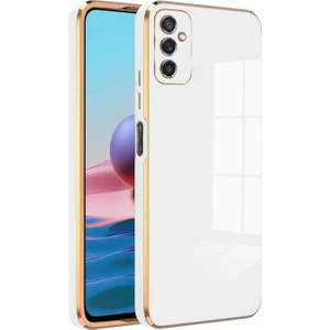 Caseart Samsung Galaxy A04S Kapak Kamera Korumalı Lazer Kesim Lüx Silikon Kılıf -Beyaz