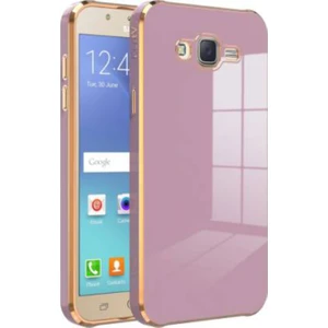 Caseart Samsung Galaxy J7 Kapak Kamera Korumalı Lazer Kesim Lüx Silikon Kılıf - Lila