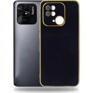 Caseart Xiaomi Redmi 10C Kapak Kamera Korumalı Lazer Kesim Lüx Silikon Kılıf - Siyah