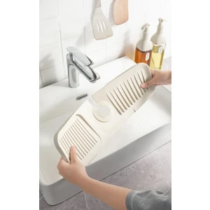 Panoramas Home Beyaz Silikon Esnek Su Tutucu Düzenleyici Kaydırmaz Abdest Matı Musluk Banyo Mutfak Organizeri