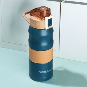 1393-2 Paslanmaz Çelik Çift Katmanlı Yalıtımlı Mug Çay Kahve El Termosu Lacivert 350 ml