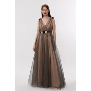 Açelya Çiçek Detaylı Hayal Tül Elbise