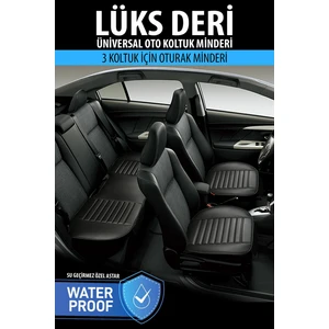 Ticaret Deri Oto Koltuk Minderi 3'lü - Su Geçirmez