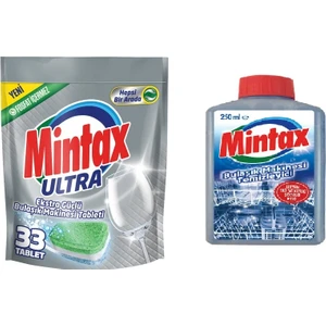 Ultra Bulaşık Makinesi Tableti 33'lü + Mintax Bulaşık Makinesi Temizleyici 250 ml