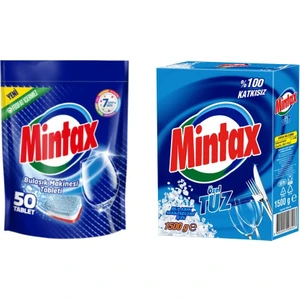 Bulaşık Tableti 50'li + Mintax Bulaşık Makinesi Tuzu 1.5 kg