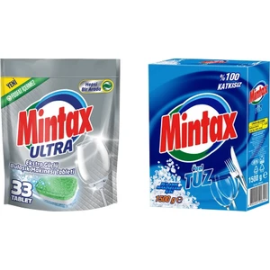 Ultra Bulaşık Makinesi Tableti 33'lü + Mintax Bulaşık Makinesi Tuzu 1.5 kg