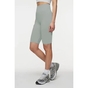 Jerovin Örme Model Biker Şort Düz Toparlayan Push Up Etkili Şort Mavi Renk