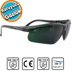 Iş Güvenlik Kaynak Gözlüğü Lazer Uv Kaynakçı Çapak Koruyucu Gözlük S900 Siyah
