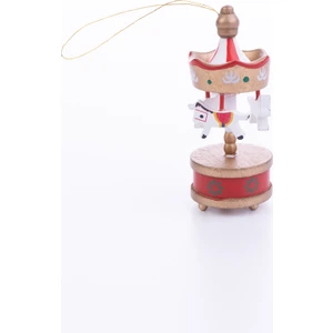 Yılbaşı süsü atlıkarınca, 8.5 cm, Kırmızı ve Bronz  1 adet