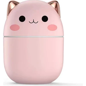 250 ml Sevimli Kedi Hava Nemlendirici Ultrasonik Esansiyel Yağı Difüzör Ev Yatak Odası Araba Için Renkli Gece Lambası Aroma Difüzör Beyaz (Yurt Dışından)
