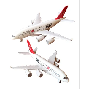 PopŞeker Oyuncak Türk Hava Yolları Yolcu Uçağı Sesli Işıklı Metal Thy Yolcu Uçağı 23CM.