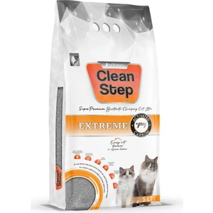 Clean Step Extreme Aktif Karbonlu Süper Güçlü Topaklanan Kokusuz (Parfümsüz) Ince Tane Bentonit Kedi Kumu 5 Litre