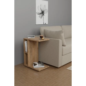 Furnature Design C Yan Sehpa Tekerlekli Koltuk Kenarı Dergilik Sehpa Atlantik Çam