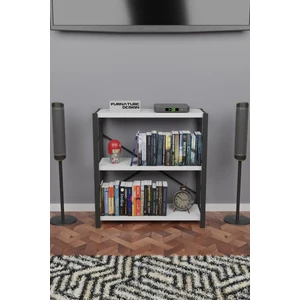 Furnature Design Metal Kitaplık 3 Raflı Dekoratif Kitaplık Tv Ünitesi Raf Beyaz