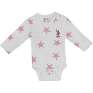 U.S. Polo Assn. Lisanslı Beyaz Kız Bebek Uzun Kol Body Zıbın