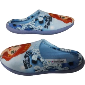 Kız Mavi Prenses Figürlü Ev Içi Ultra Hafif Kaymaz Taban Kız Çocuk Terliği